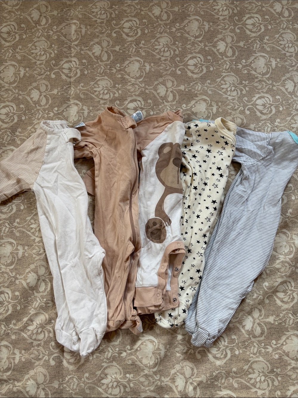 Gerber and Baby Gear Gender Neutral  Sleepsuits - 5 Pack, 0 - 3 months